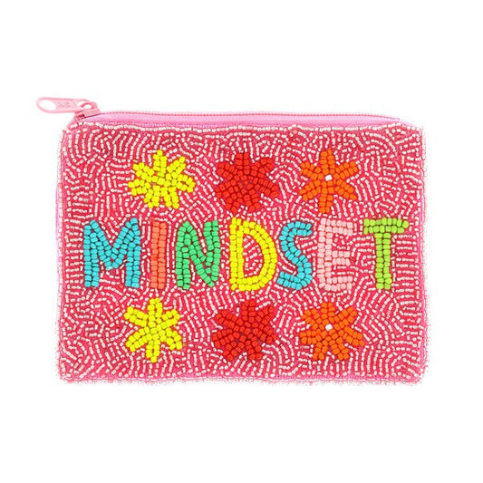 Mindset Hand Beaded Coin Purse - Pink